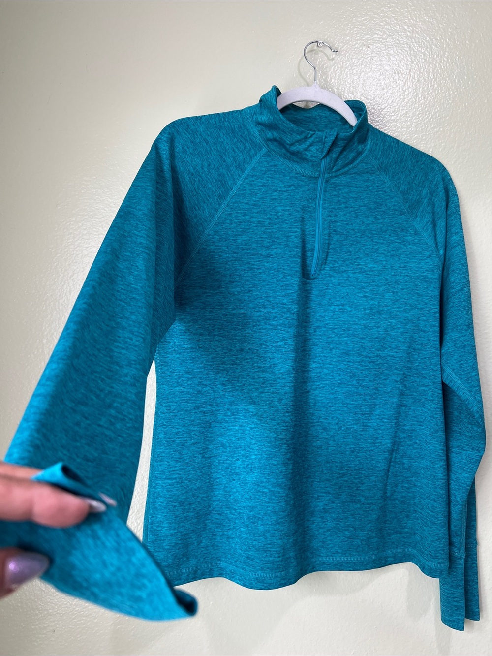 Teal Quarter-Zip Pullover